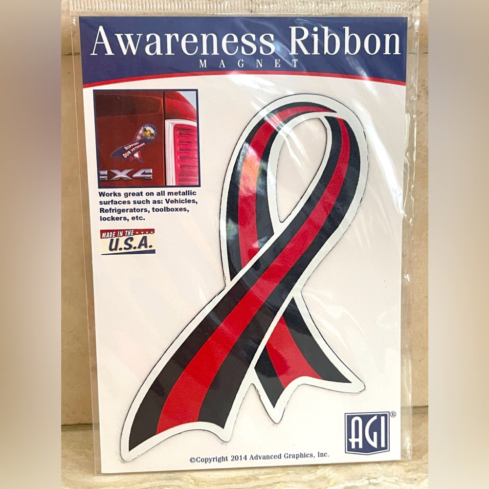 AGI FIRE FIGHTER Support Ribbon Magnet Indoor Outdoor, Support Firefighters
